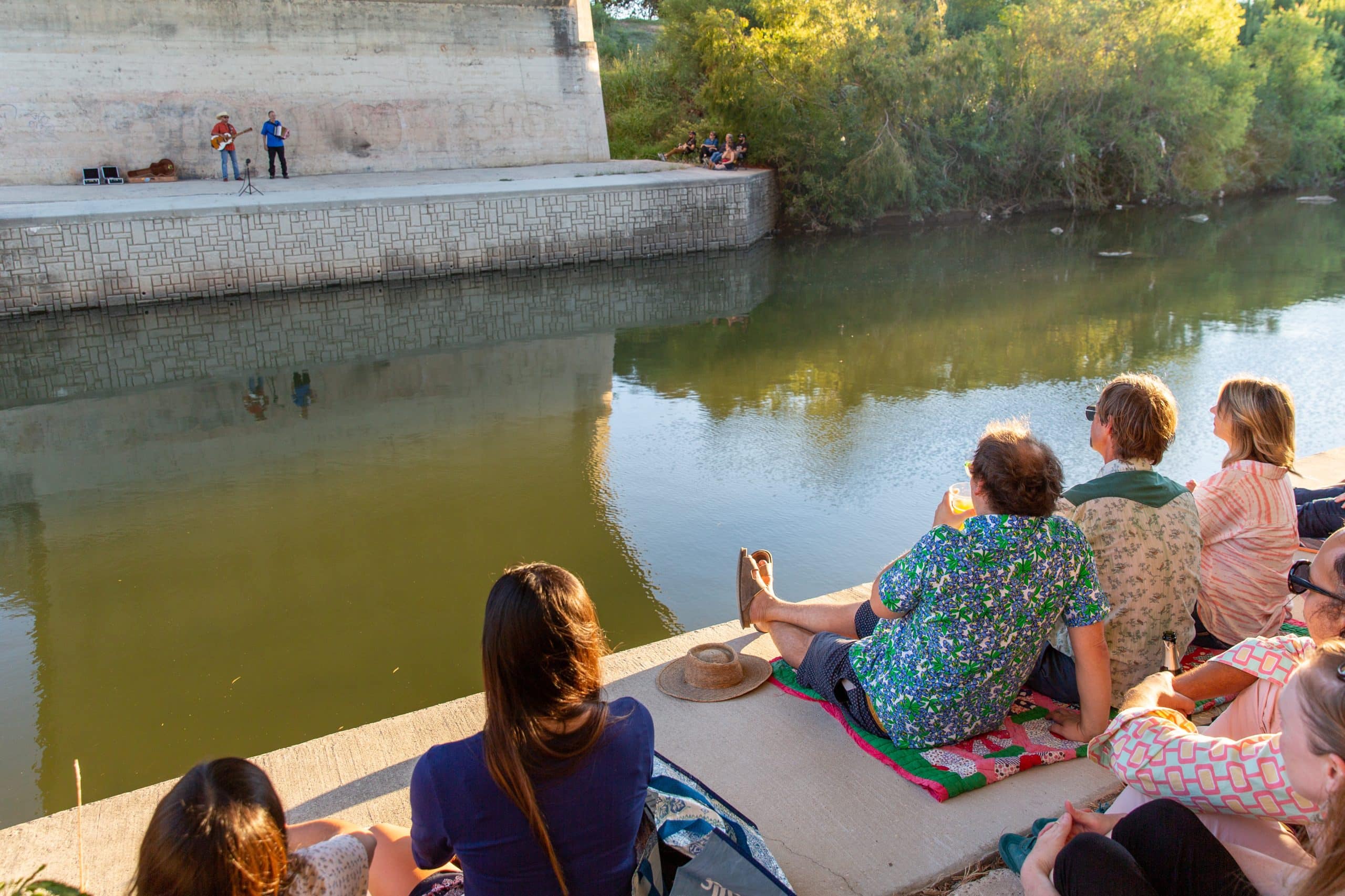 Live music performance at Space C7 Art Gallery outdoor space in San Antonio Texas